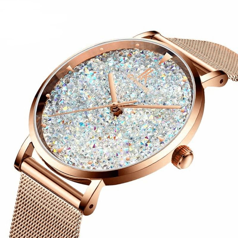 Ik Coloring Ik028 Mode Style Gypsophila Dial Montre Magnétique Pour Femme Montre À Quartz Ultra Fine