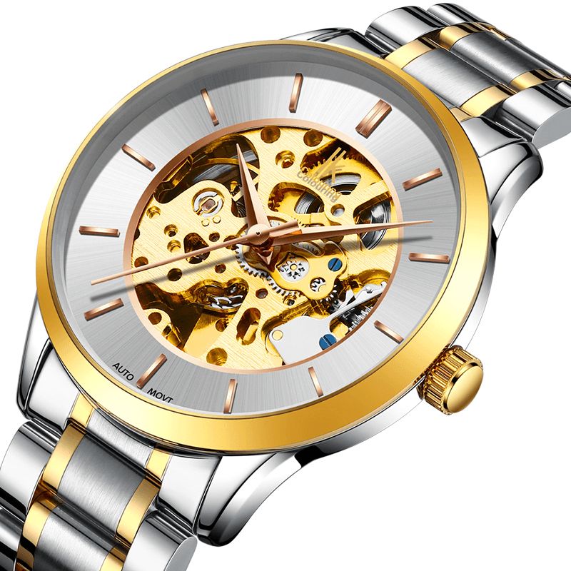 Ik Coloring K004 Bussiness Style Male Wacth Rose Golden Auto Montre-bracelet Mécanique