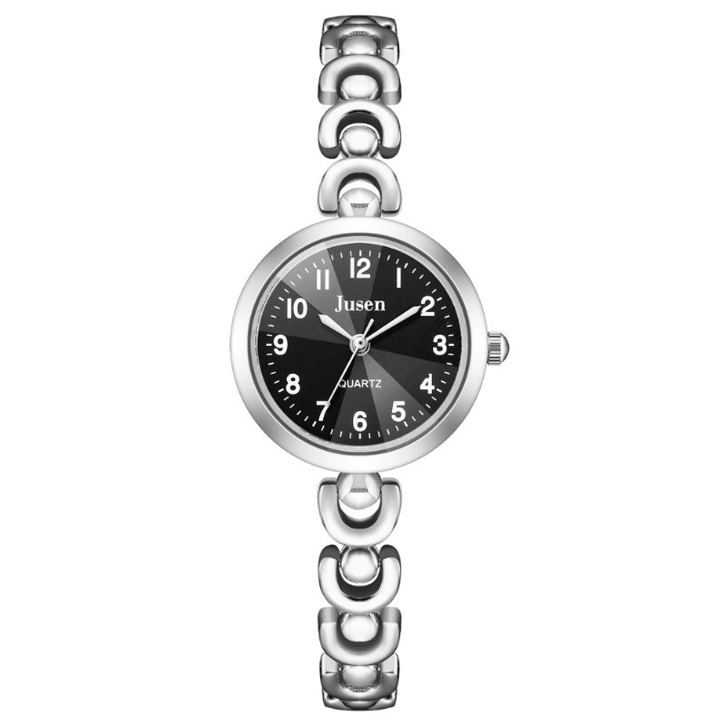 Jusen Js6321 Full Metal Mode Femmes Montre-bracelet Affichage Du Numéro Montre À Quartz