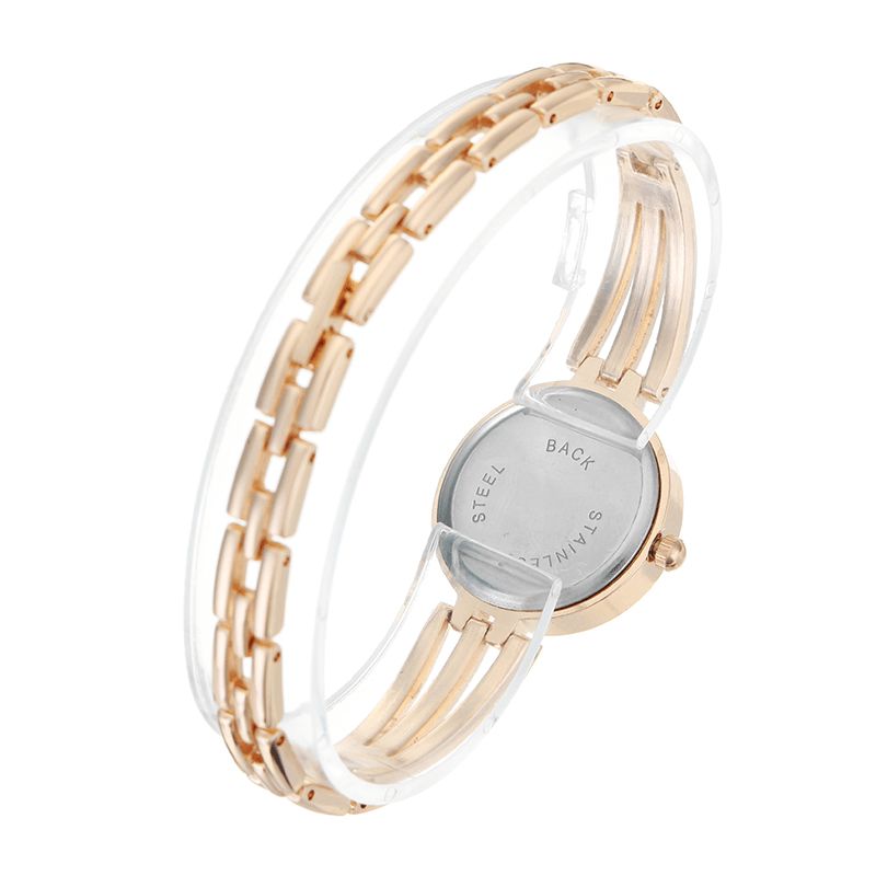 Jw 3512 Mode Cadran Rond Strass Alliage Dame Bracelet Bracelet Femmes Robe Montre À Quartz