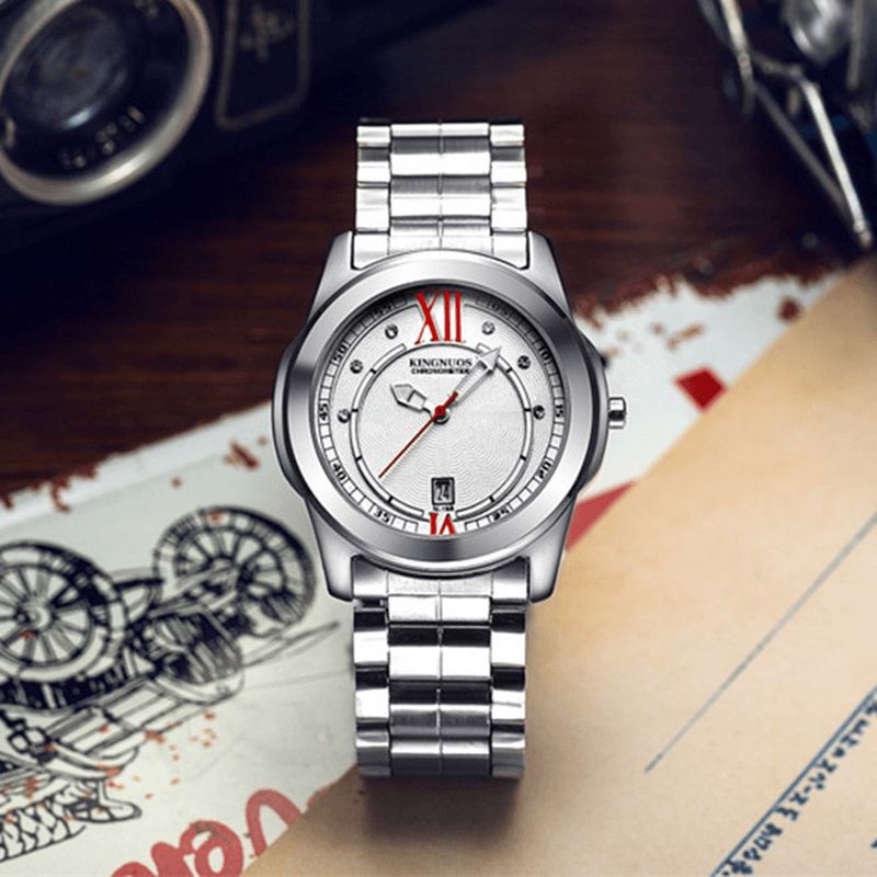 K-198 Hardles Verre Montres À Quartz Bracelet En Acier Inoxydable Business Style Hommes Montre