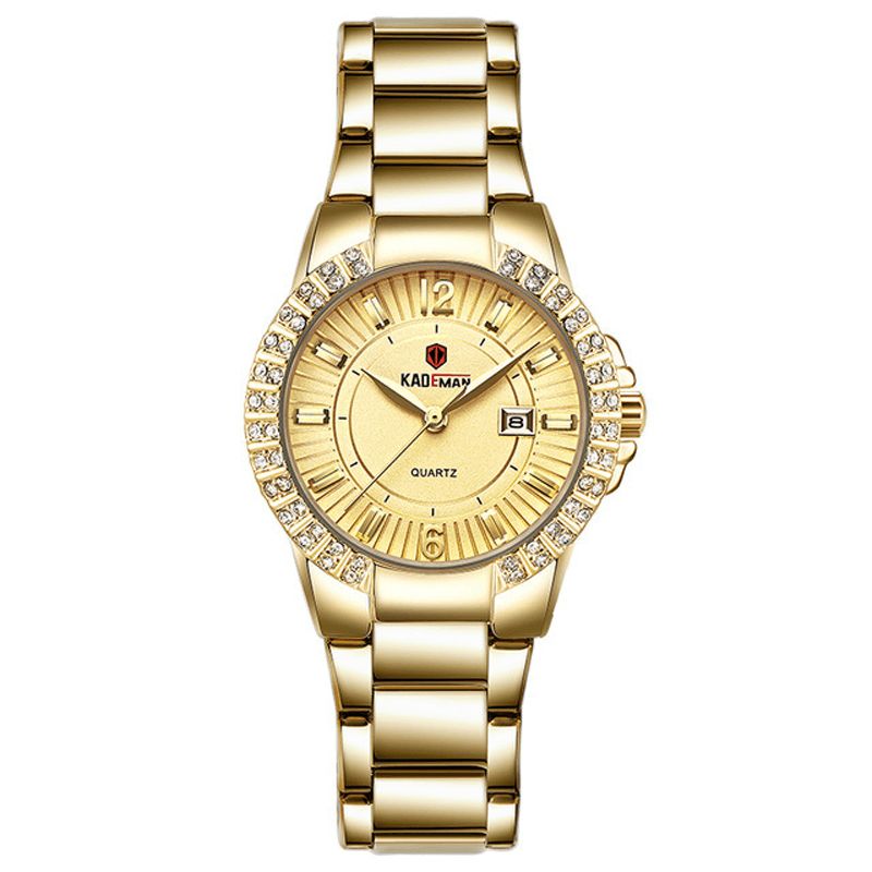 Kademan 826l Mode Femmes Montre Lumière Luxe Étanche Affichage De La Date Bracelet En Acier Inoxydable Montre À Quartz