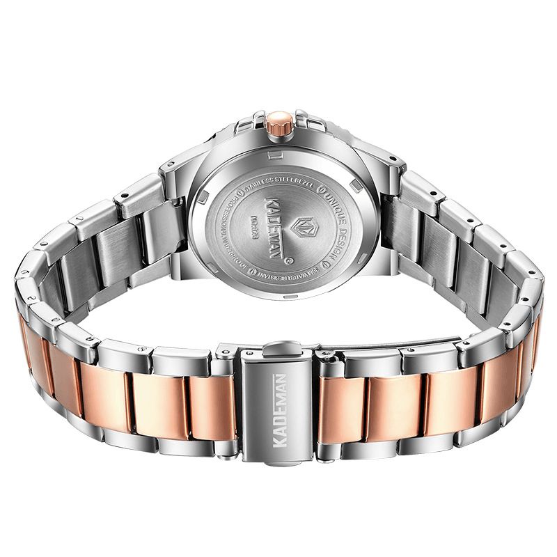 Kademan 826l Mode Femmes Montre Lumière Luxe Étanche Affichage De La Date Bracelet En Acier Inoxydable Montre À Quartz