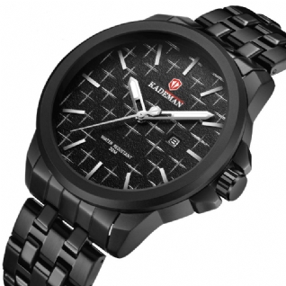 Kademan 9098 Mode Hommes Montre 3atm Étanche Affichage De La Date Bracelet En Acier Inoxydable Montre À Quartz