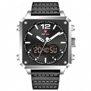 Kademan K9038 Étanche Multifonction Hommes Montre-bracelet Style Décontracté Double Affichage Montre À Quartz