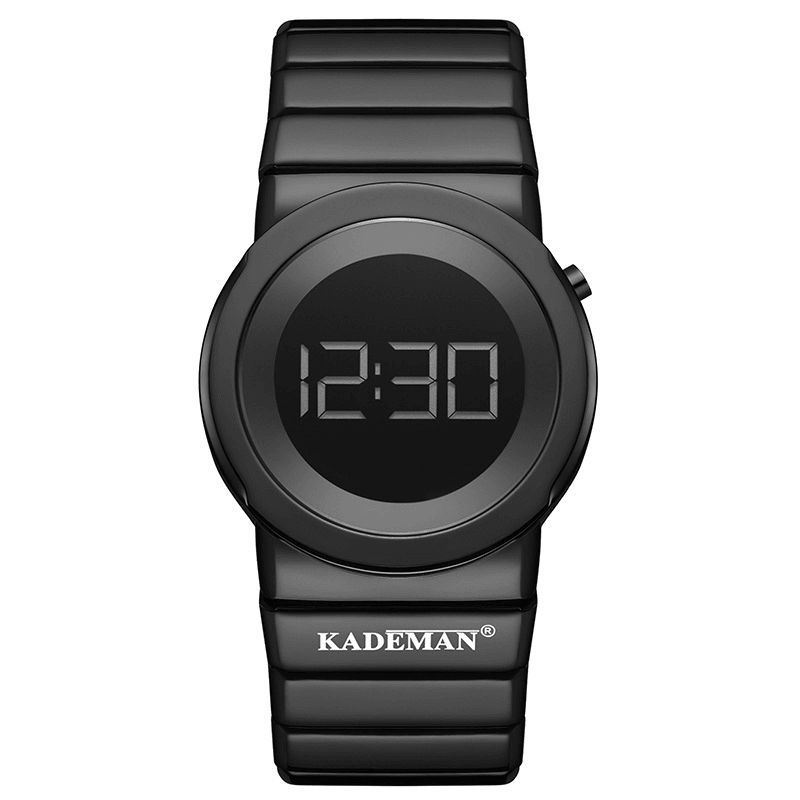 Kademan K9052 Montre Femme Décontractée 3atm Bracelet En Acier Inoxydable Étanche Led Montre Numérique