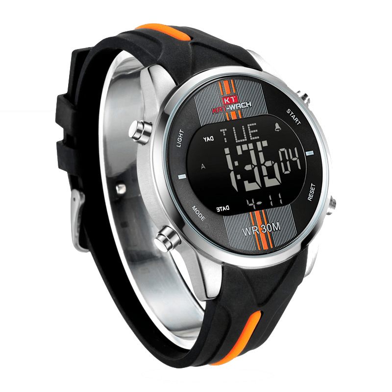 Kat-wach Kt716 Montre Numérique Mode Silicone Chronomètre Étanche Montre Alarme Montre De Sport En Plein Air