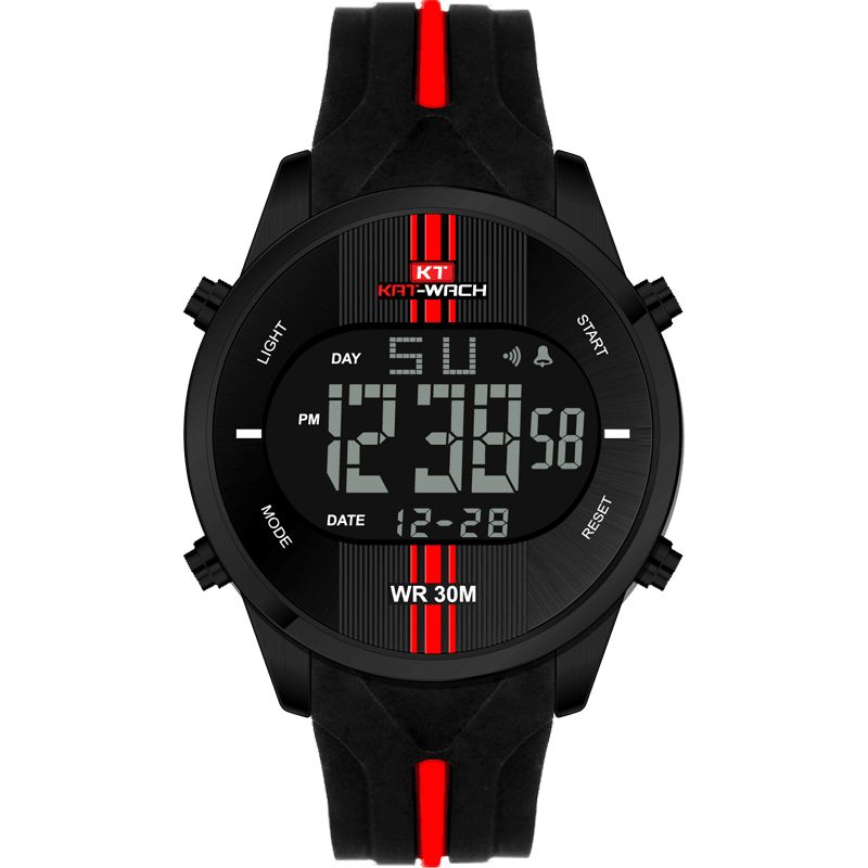 Kat-wach Kt716 Montre Numérique Mode Silicone Chronomètre Étanche Montre Alarme Montre De Sport En Plein Air