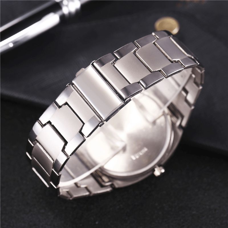 Khorasan Business Casual Simple Chiffres Arabes Cadran Acier Bande Hommes Montre À Quartz