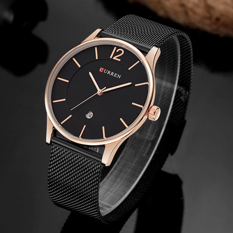 Les Hommes Regardent La Montre-bracelet À Quartz Masculine De Luxe Ultra Mince Simple