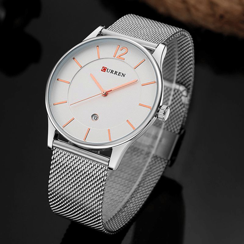 Les Hommes Regardent La Montre-bracelet À Quartz Masculine De Luxe Ultra Mince Simple