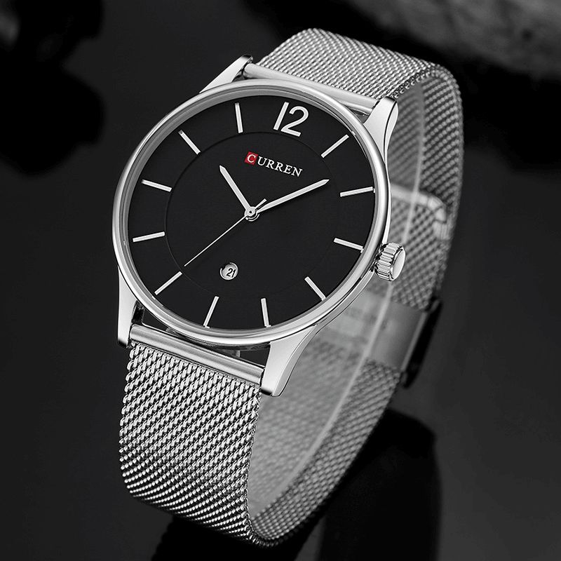 Les Hommes Regardent La Montre-bracelet À Quartz Masculine De Luxe Ultra Mince Simple