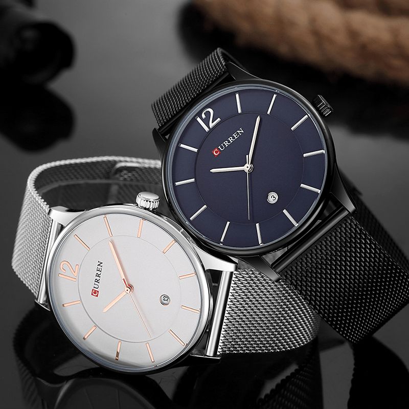 Les Hommes Regardent La Montre-bracelet À Quartz Masculine De Luxe Ultra Mince Simple