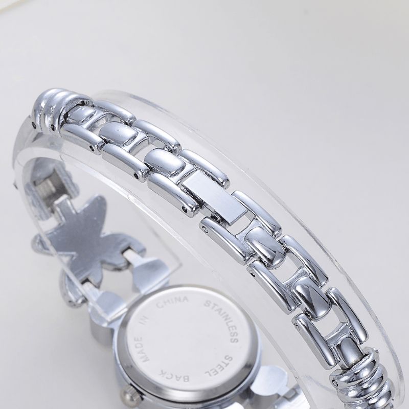 Lp171 Fleur Robe Dames Bracelet Montre Cristal Diamant Petit Cadran Quartz Montre