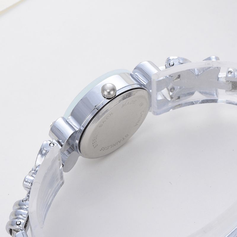 Lp171 Fleur Robe Dames Bracelet Montre Cristal Diamant Petit Cadran Quartz Montre