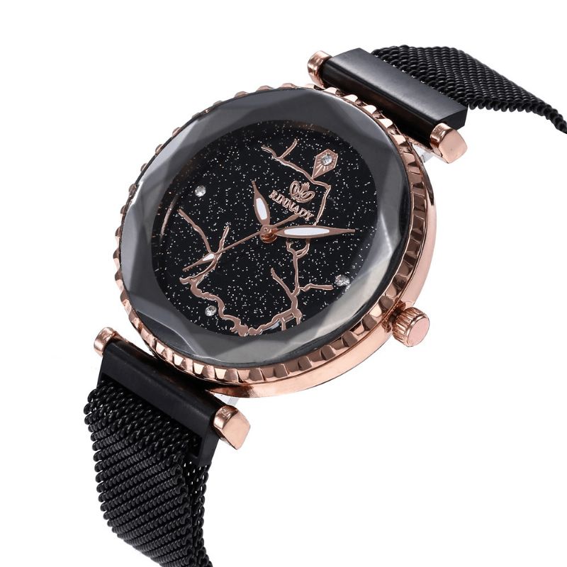 Luxe Simple Ciel Étoilé Montre À Quartz Cristal Dame Robe Mode Femmes Montre