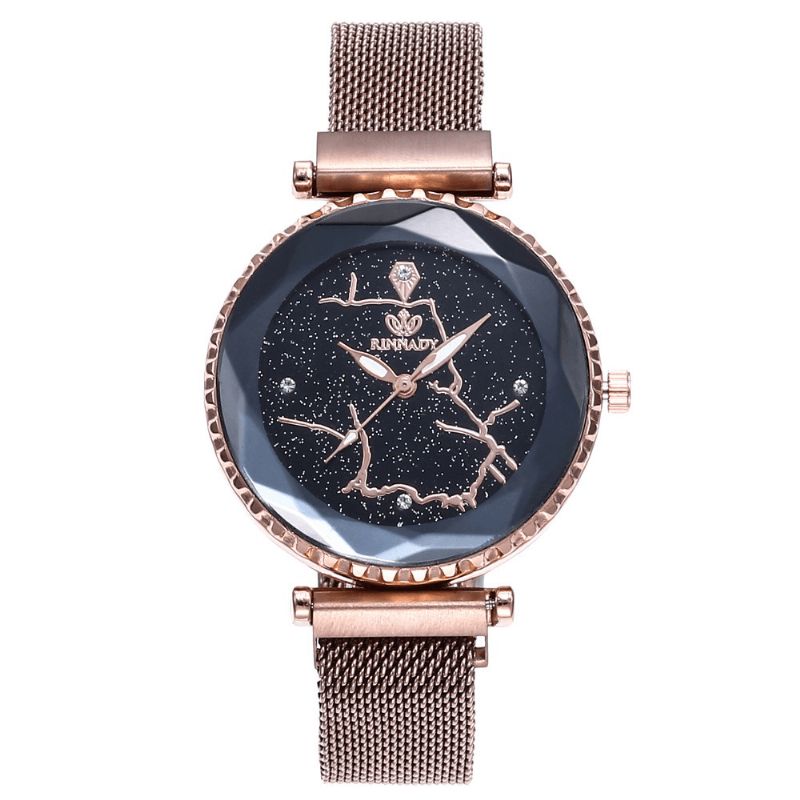 Luxe Simple Ciel Étoilé Montre À Quartz Cristal Dame Robe Mode Femmes Montre