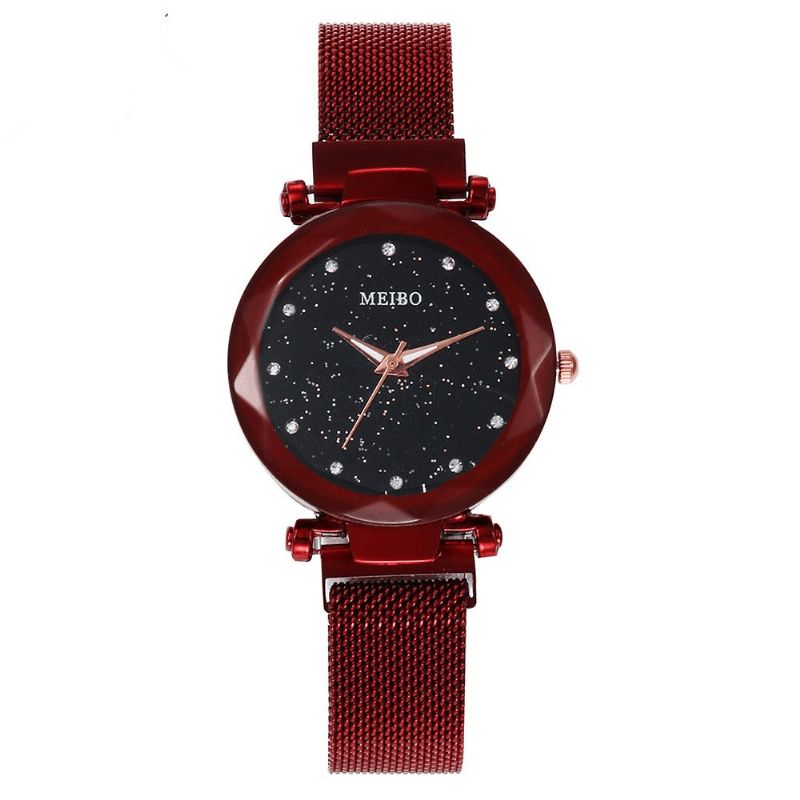 Mesdames Robe Étoile Bande Magnétique Mode Luxe Cristal Cadran Femmes Montre À Quartz