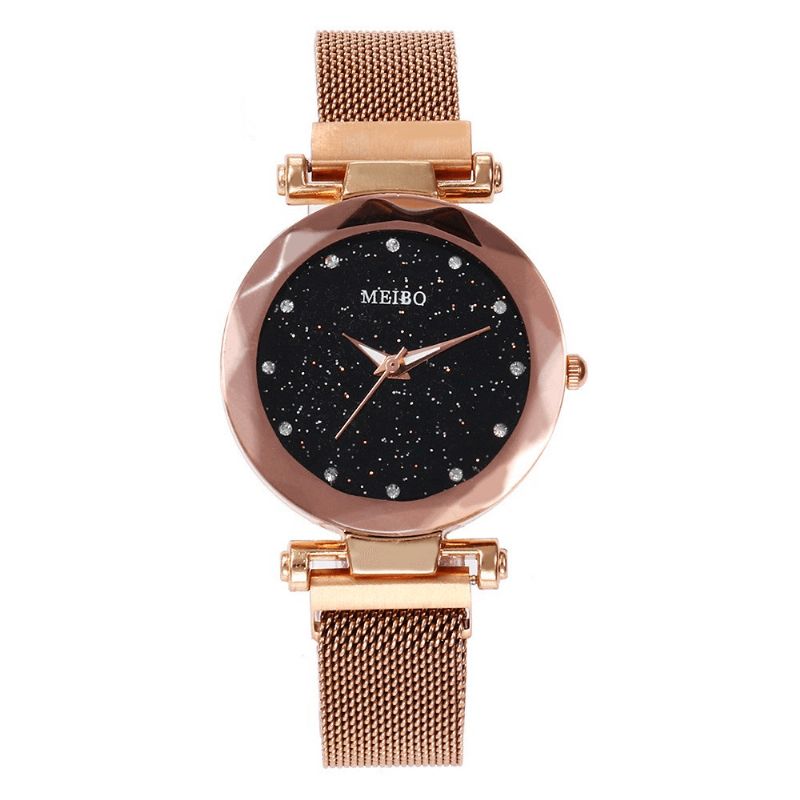 Mesdames Robe Étoile Bande Magnétique Mode Luxe Cristal Cadran Femmes Montre À Quartz