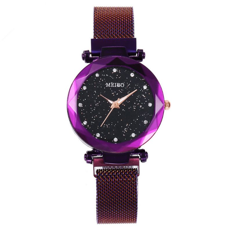 Mesdames Robe Étoile Bande Magnétique Mode Luxe Cristal Cadran Femmes Montre À Quartz