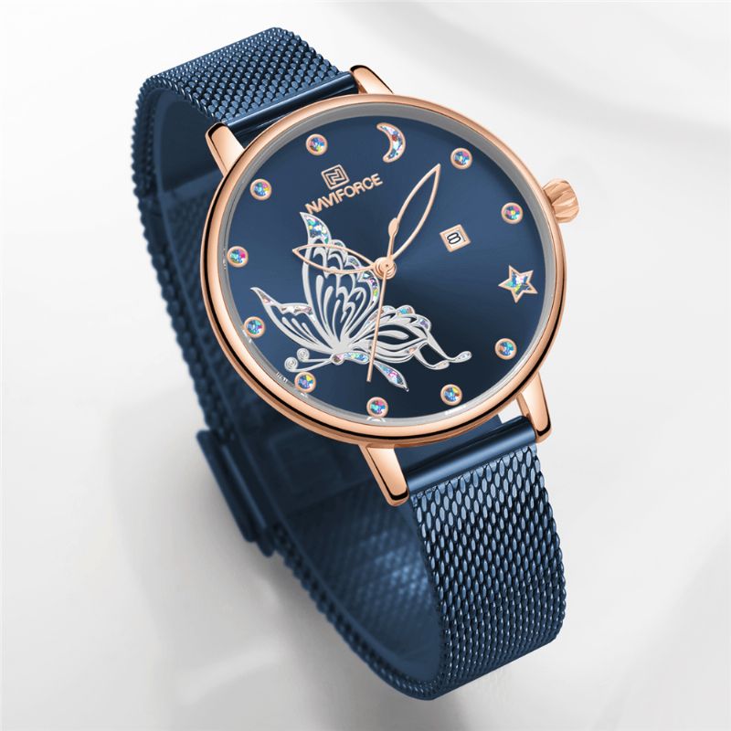 Mesh Steel Band Montre-bracelet Pour Femme 3atm Montre À Quartz Étanche