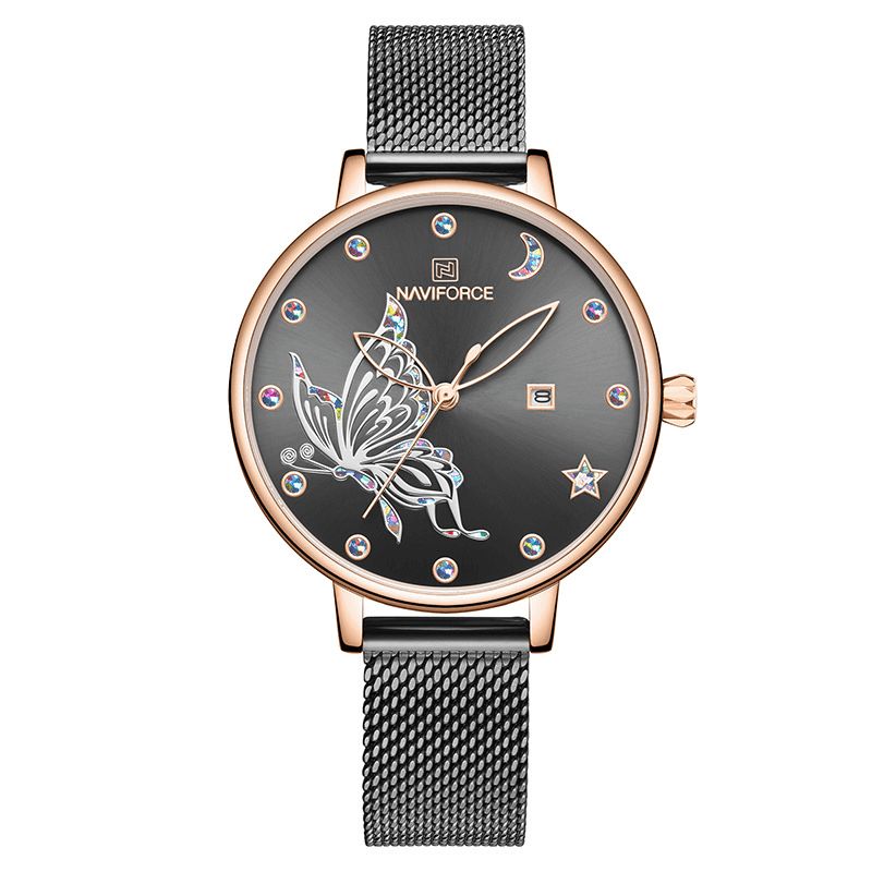 Mesh Steel Band Montre-bracelet Pour Femme 3atm Montre À Quartz Étanche