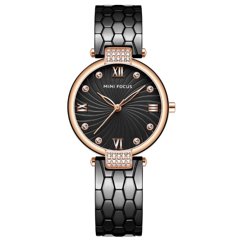 Mf0186l Montre-bracelet Analogique De Luxe Pour Femmes En Acier Inoxydable Montre À Quartz De Mode