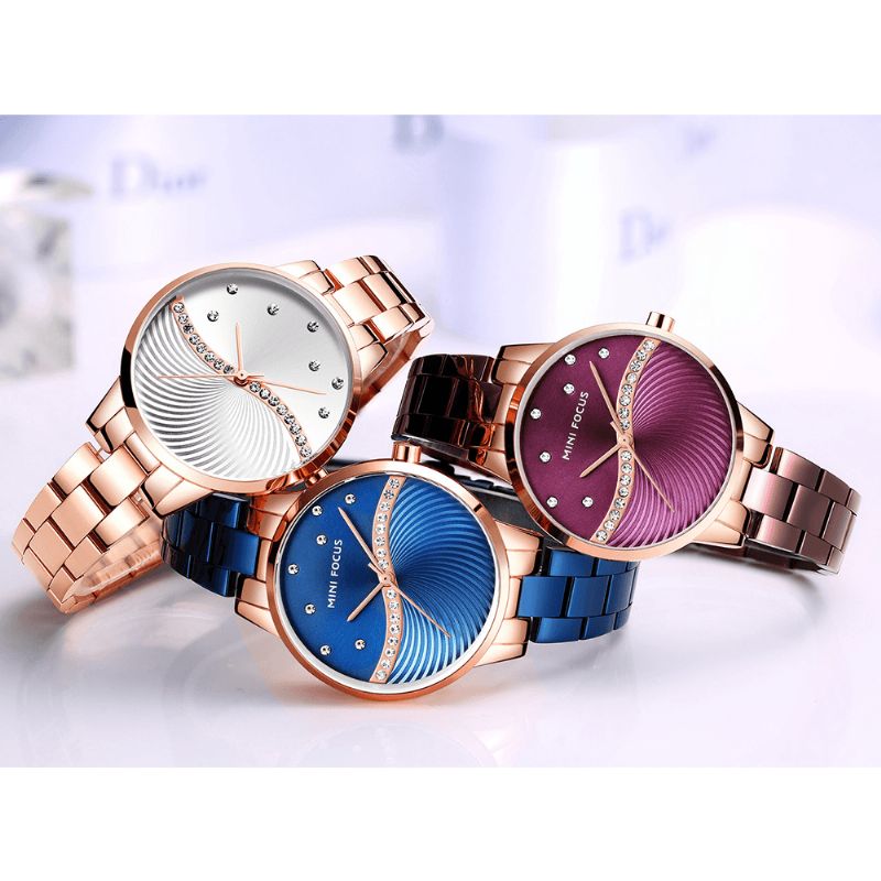 Mf0263l Simple Dign Élégant Cristal Femmes Montre-bracelet En Acier Inoxydable Montre À Quartz