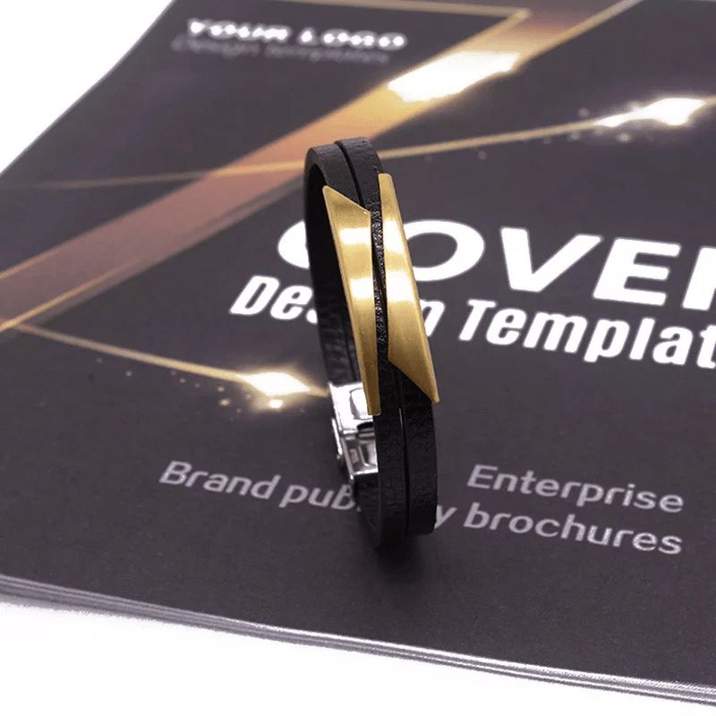 Mode Affaires Hommes Montre Bracelet Ensemble 2 Pièces Calendrier Horloge Boîtier En Alliage Cuir Bande Mâle Montre À Quartz