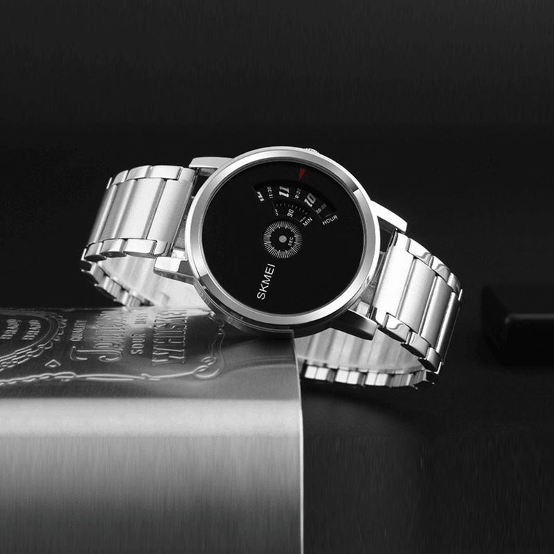 Mode Affichage Lumineux Semaine Mois Affichage Bracelet En Acier Inoxydable Étanche Hommes Montre À Quartz