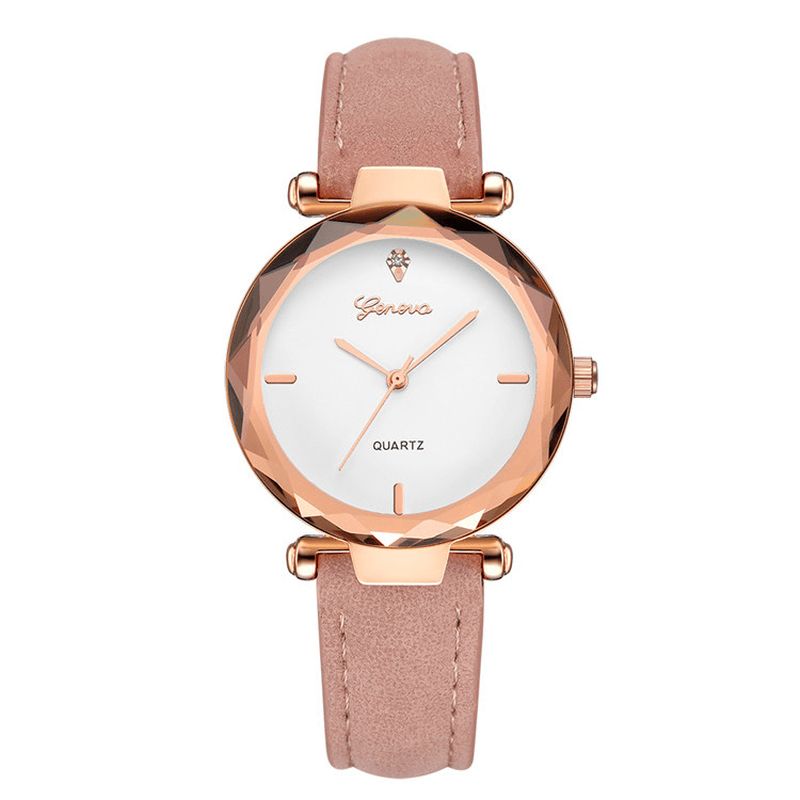 Mode Bracelet En Cuir Cadran Simple Conception Boîtier En Métal Femmes Montre Dames Robe Quarta Montre