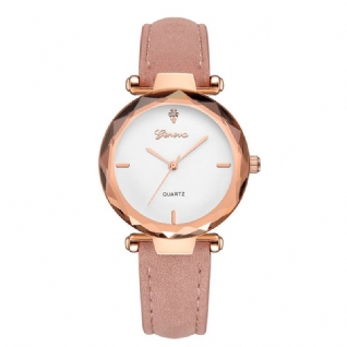 Mode Bracelet En Cuir Cadran Simple Conception Boîtier En Métal Femmes Montre Dames Robe Quarta Montre