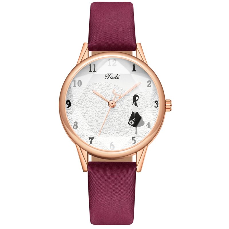 Mode Bracelet En Cuir Petite Fille Modèle Style Décontracté Femmes Montre Montre À Quartz