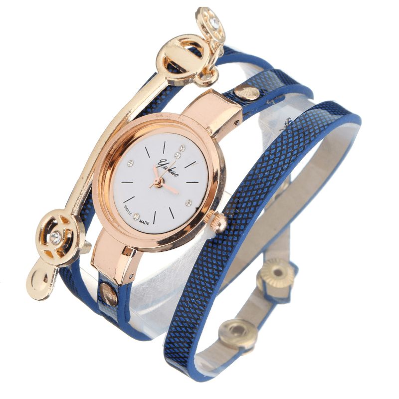 Mode Bracelet En Cuir Pu Simple Cristal Cadran Femmes Montre Dames Robe Montre À Quartz