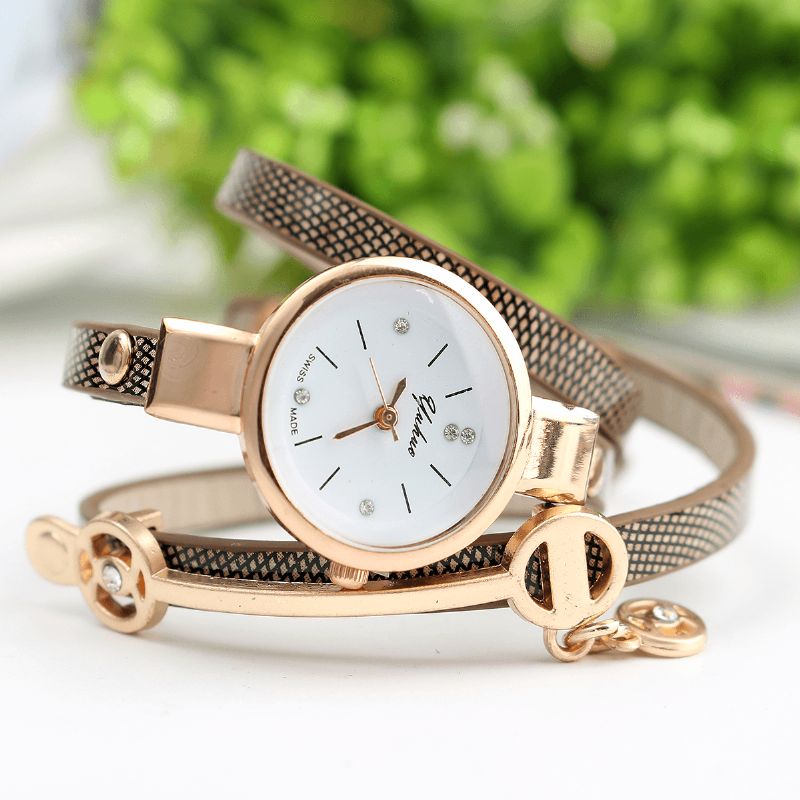 Mode Bracelet En Cuir Pu Simple Cristal Cadran Femmes Montre Dames Robe Montre À Quartz