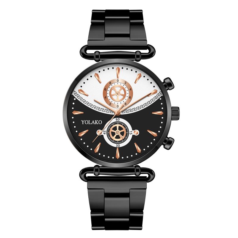 Mode Casual Acier Alliage Maille Sangle Personnalité Vitesse Cadran Montre À Quartz Pour Hommes Femmes