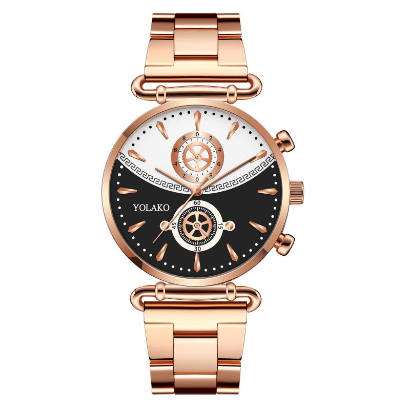 Mode Casual Acier Alliage Maille Sangle Personnalité Vitesse Cadran Montre À Quartz Pour Hommes Femmes