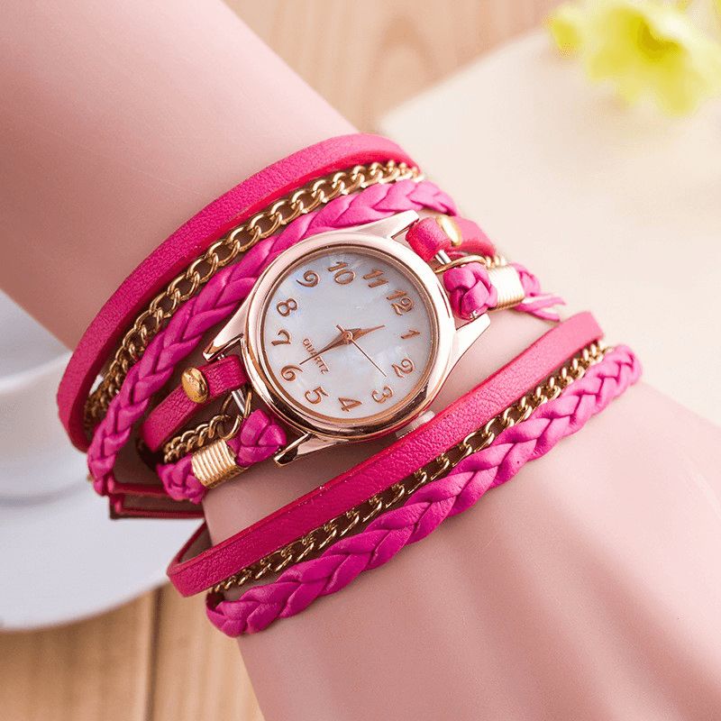 Mode Casual Shell Surface Diamant Bracelet Montre Femmes Montre À Quartz