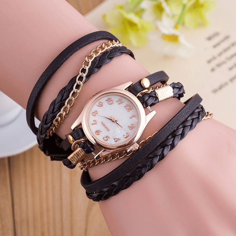 Mode Casual Shell Surface Diamant Bracelet Montre Femmes Montre À Quartz