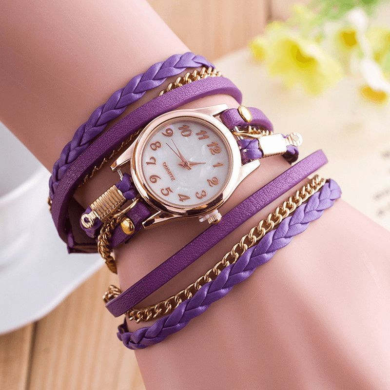 Mode Casual Shell Surface Diamant Bracelet Montre Femmes Montre À Quartz