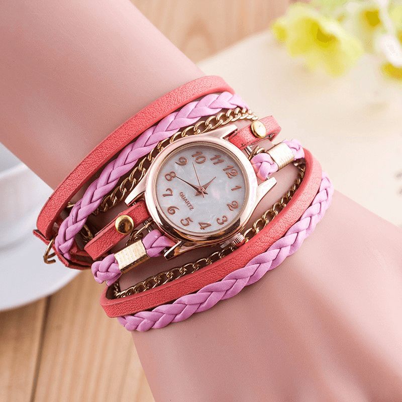 Mode Casual Shell Surface Diamant Bracelet Montre Femmes Montre À Quartz