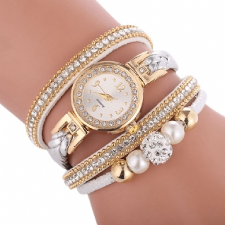 Mode Cercle Bracelet Diamant Simple Cadran Dames Robe Femmes Montre À Quartz