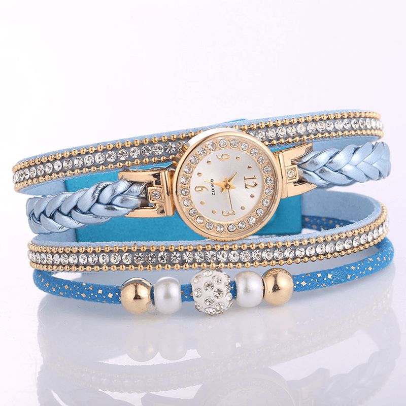 Mode Cercle Bracelet Diamant Simple Cadran Dames Robe Femmes Montre À Quartz