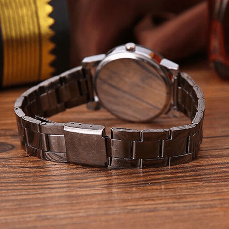 Mode Décontractée Étanche Bracelet En Acier Inoxydable Hommes Montre À Quartz