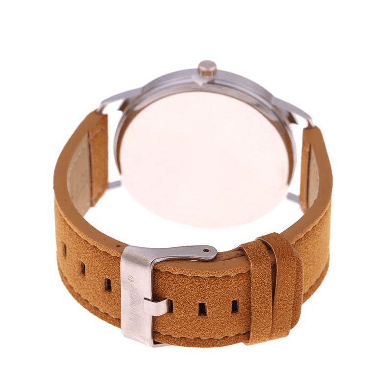 Mode Décontractée Grand Cadran Avec Calendrier Mat Bracelet En Cuir Pu Hommes Montre-bracelet Montre À Quartz