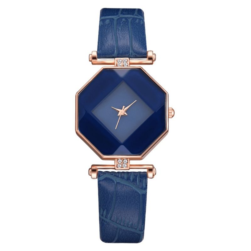 Mode Diamant Miroir Montre Dames Robe Ultra-mince En Cuir Montre À Quartz Pour Femmes