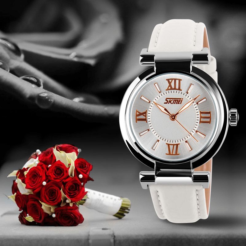 Mode Femme Montre Bracelet En Cuir Étanche Montre À Quartz Décontractée