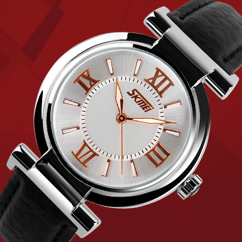 Mode Femme Montre Bracelet En Cuir Étanche Montre À Quartz Décontractée