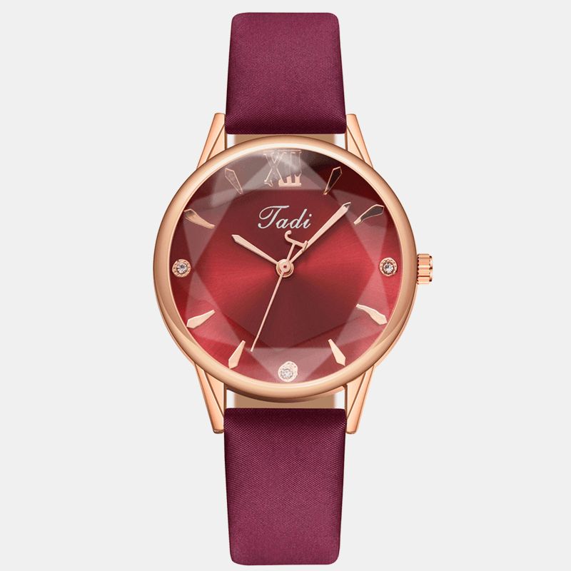 Mode Femmes Élégantes Montres Bande De Cuir Conception Géométrique Chiffres Romains Montre À Quartz