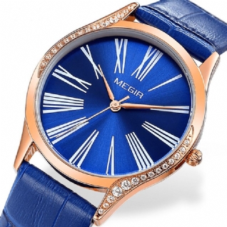 Mode Femmes Montre Légère Luxe Cuir 3atm Étanche Femme Montre À Quartz